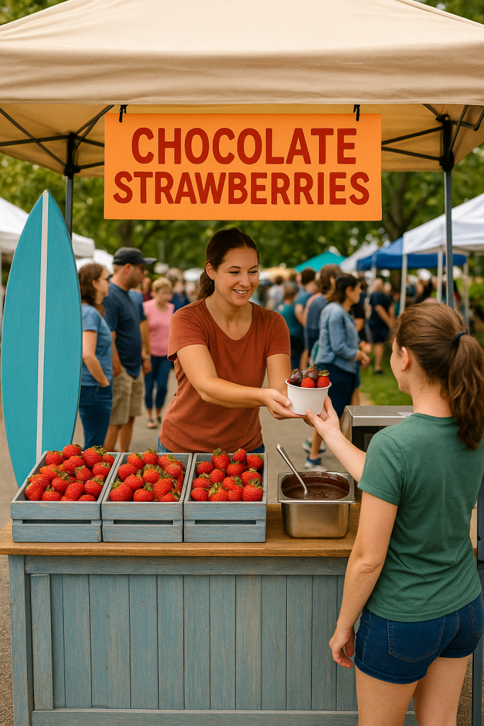 Couverture Chocolate Strawberries at the Naples Markets
